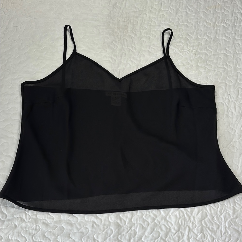 Notations Black Vneck Sheer Crop Camisole Tank size large